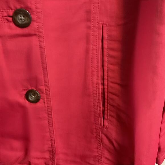 EDDIE BAUER Double Breasted Long Sleeve Red Soft Shell Pea Coat Women's Size XL - Picture 7 of 11